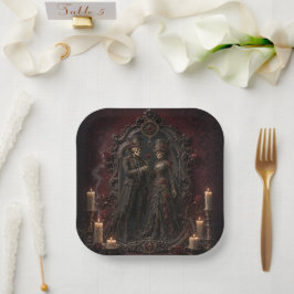 Gothic-Skelett-Paar Halloween-Party-Teller Pappteller
