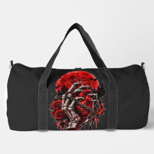 Gothic Skeletthände rote Rosen Halloween-Horror-D Duffle Bag