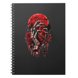Gothic Skeletthände rote Rosen Halloween-Horror-D Notizblock