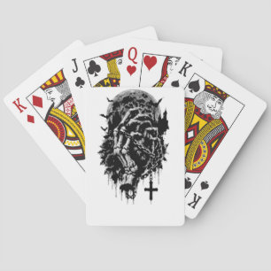 Gothic Skeletthände rote Rosen Halloween Horror D Spielkarten