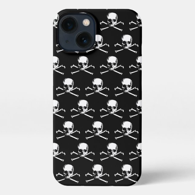 Gothic Skull and Crossbones Muster iPhone Hülle (Rückseite)