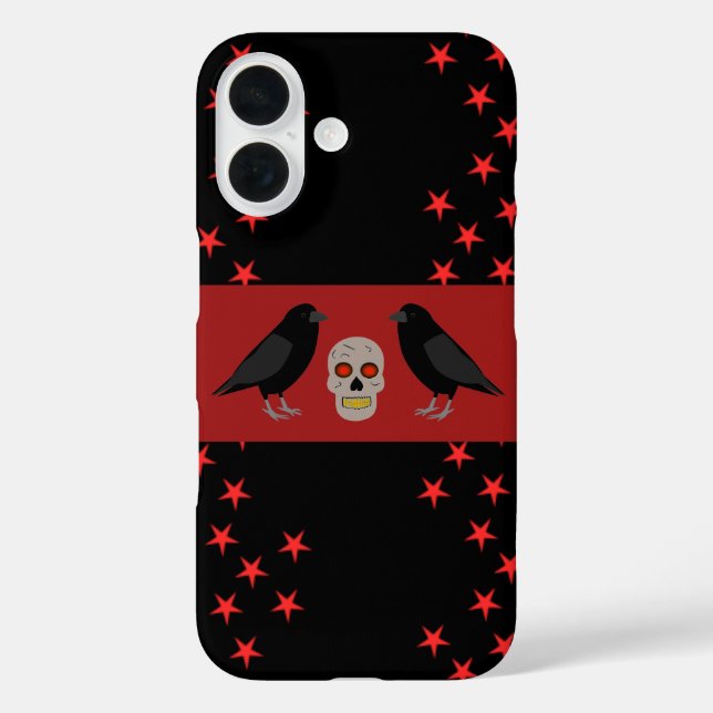 Gothic Skull and Guardian Ravens Halloween Case-Mate iPhone Hülle (Rückseite)