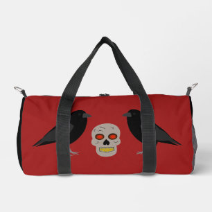 Gothic Skull and Guardian Ravens Halloween Duffle Bag