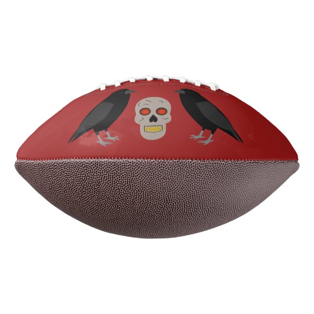 Gothic Skull and Guardian Ravens Halloween Football (Gedreht 270)