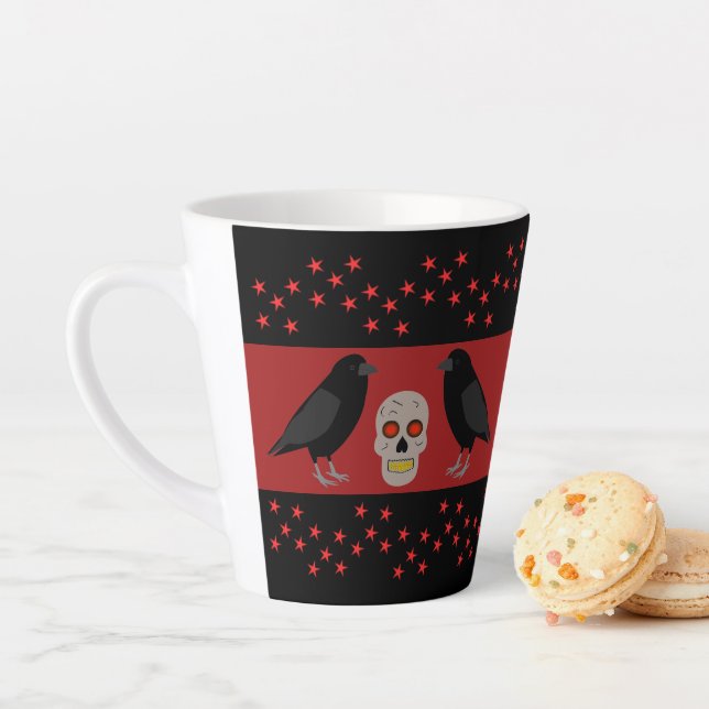Gothic Skull and Guardian Ravens Halloween Milchtasse (Beispiel)