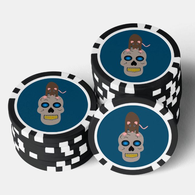 Gothic Skull and Rat Halloween Pokerchips (Stapel)