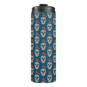 Gothic Skull and Rat Halloween Thermosbecher