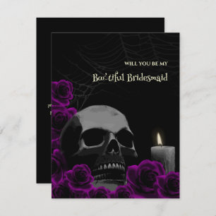 Gothic Skull and Rose Bridesmaid Vorschlag Card Einladung