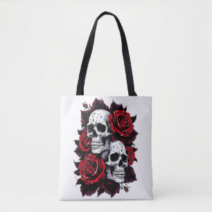Gothic Skull and Rose Motif