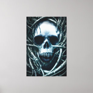 Gothic Skull Art: Creepy Death Metal Sigil Leinwanddruck
