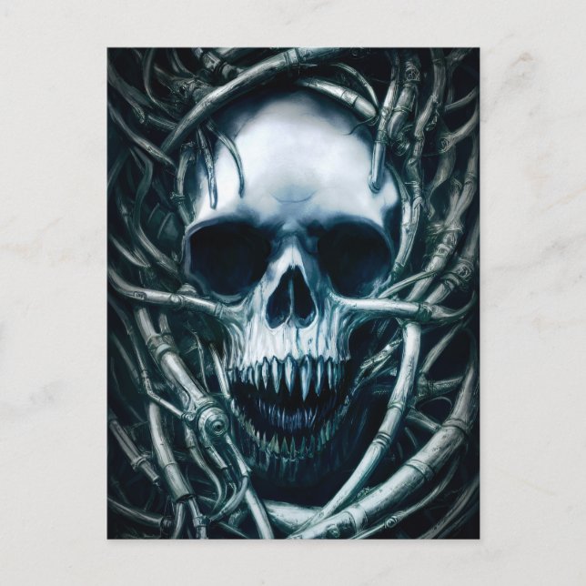 Gothic Skull Art: Creepy Death Metal Sigil Postkarte (Vorderseite)