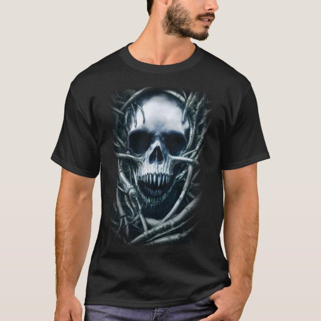 Gothic Skull Art: Creepy Death Metal Sigil T-Shirt (Vorderseite)