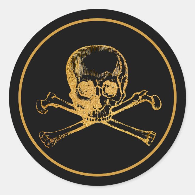 Gothic Skull | Aufkleber | Schwarz (Vorderseite)