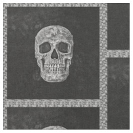 Gothic Skull Beängstigend Black and White Grunge Stoff