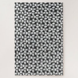 Gothic Skull Beängstigend Schwarz-Weiß-Muster Desi Puzzle