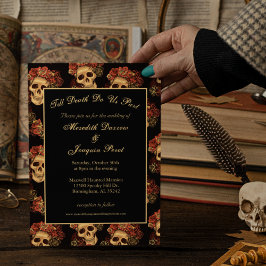 Gothic Skull bis zum Tod tun uns Teil schwarze Hoc Einladung