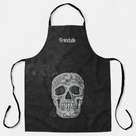 Gothic Skull Black and White Großvater Grandude Schürze