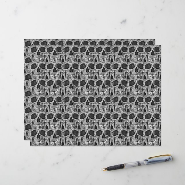 Gothic Skull Black and White Grunge Cooles Muster (Vorderseite/Rückseite Beispiel)