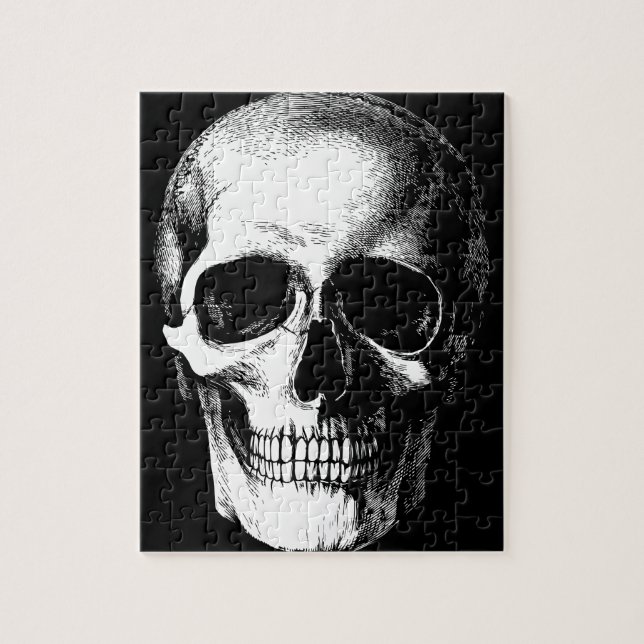 Gothic Skull Black Halloween Spooky Puzzle (Vertikal)