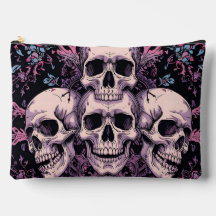 Gothic Skull & Bloom Accessoire-Tasche 
