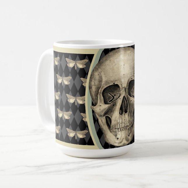 Gothic Skull & Butterfells Kaffeetasse (Vorderseite Links)