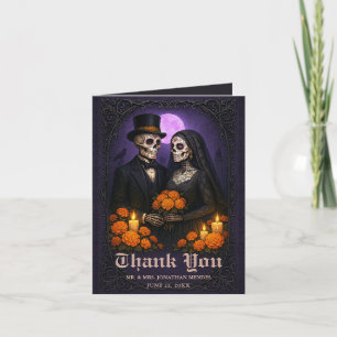 Gothic Skull Candy Paar Hochzeits-Dankeschön Dankeskarte