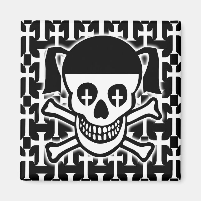 Gothic Skull & Crossbones Magnet (Vorne)