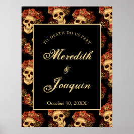 Gothic Skull Custom Welcome Halloween Hochzeit Poster
