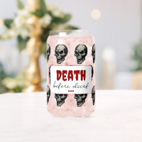 Gothic Skull "Death Before Decaf" | Spooky Funny -