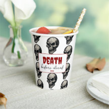 Gothic Skull "Death Before Decaf" | Spooky Funny -