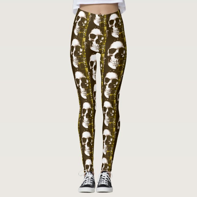 Gothic Skull Decorative Leggings (Vorderseite)