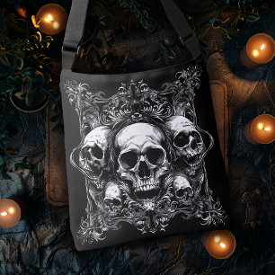 Gothic Skull Design Tragetaschen Mit Langen Trägern