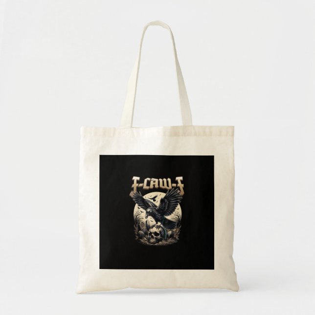 Gothic Skull F Caw F Crow Humor Graphic Tragetasche (Vorne)