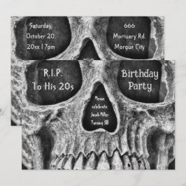 Gothic Skull Face Geburtstagsparty RIP zu seinen 2 Einladung