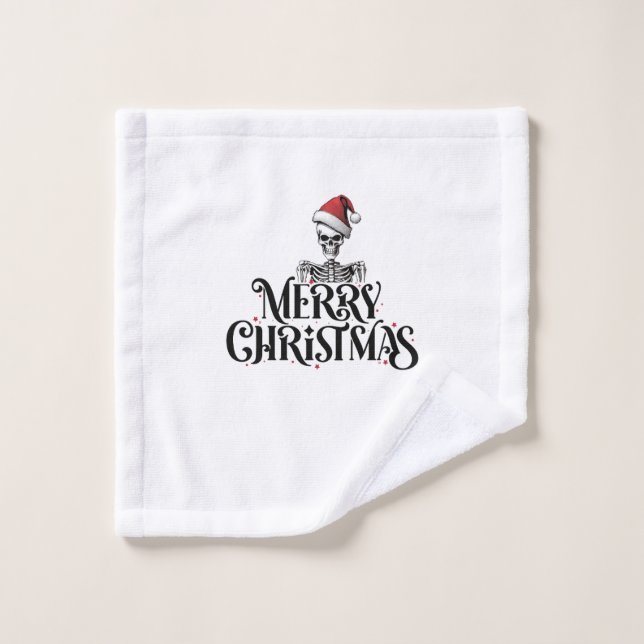 Gothic Skull Frohe Weihnachtsbadetücher Set (Waschlappen)