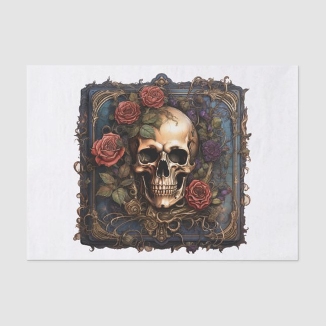 Gothic Skull für Decoupage Seidenpapier (Vorderseite)