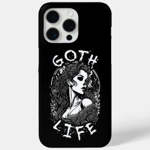 Gothic Skull Girl Portrait and Quote - Goth Life Case-Mate iPhone Hülle