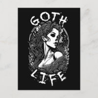 Gothic Skull Girl Portrait and Quote - Goth Life
