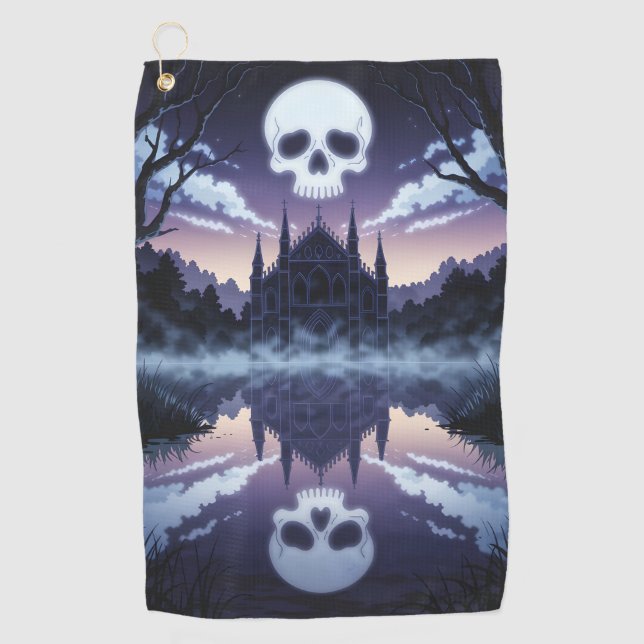 Gothic Skull Golf Towel Golfhandtuch (Vorderseite)