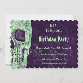 Gothic Skull Green Lila Geburtstag RIP zu ihren 20 Einladung