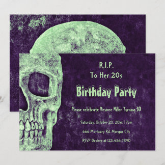 Gothic Skull Green Lila Geburtstag RIP zu ihren 20 Einladung