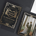 Gothic Skull Hallowedding Retro Hochzeit Einladung<br><div class="desc">Gothic Skull Hallowedding Retro Hochzeit Einladung</div>