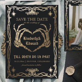 Gothic Skull Hallowedding Retro Save the Date