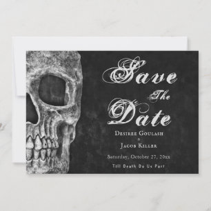Gothic Skull Hallowedding Save the Date