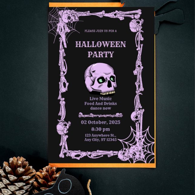 Gothic Skull Halloween Invitation  Dark & Elegant  Einladung (Von Creator hochgeladen)