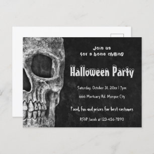 Gothic Skull Halloween-Party Spooky Budget Postkarte