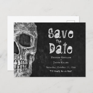 Gothic Skull Halloween Save the Date Ankündigungspostkarte