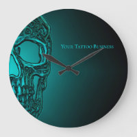 Gothic Skull Head Aquamarin Green Tattoo Shop