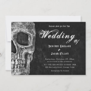 Gothic Skull Head Hallowedding Ankündigung