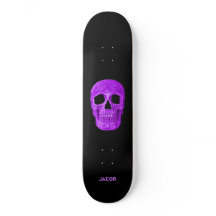 Gothic Skull Head Neon Lila Black Cool